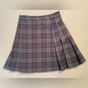 Brandy Melville Plaid Tartan Skirt, adjustable waist b/c button closureO/S